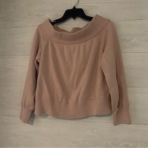 H&M Divided Womens Off the Shoulder Sweater Top Pink LARGE